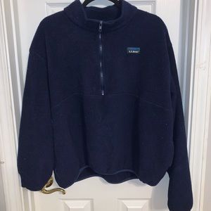L.L. Bean Navy Pull Over Fleece Jacket